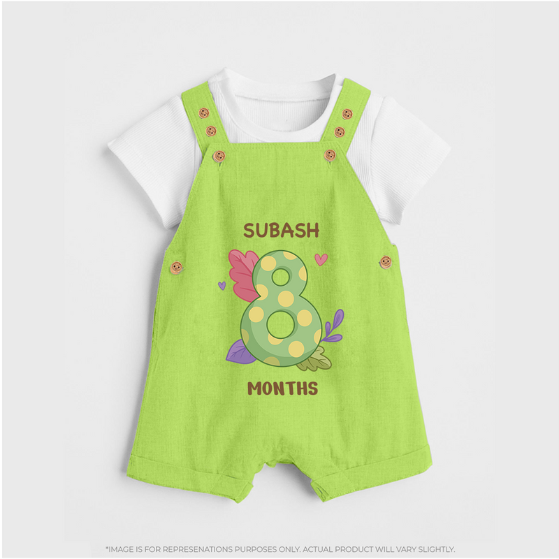 Dress Your Little One In Our Enchanting Customized Baby Dungaree Set For Their 8-Month Celebration - GREEN - 0 - 5 Months Old (Chest 18")