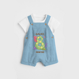 Memorialize your little one's Eighth month with a personalized Dungaree - SKY BLUE - 0 - 5 Months Old (Chest 17")