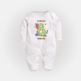 Dress Your Little One In Our Enchanting Customized Baby Sleep Suit For Their 8-Month Celebration - WHITE - New Born (Chest 7.5")