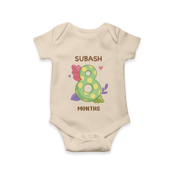 Celebrate Baby's 8th Month | Custom Romper/Onesie | Premium Cotton - IVORY - New Born (Chest 14")