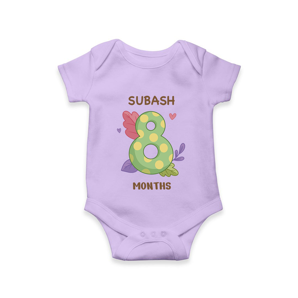 Celebrate Baby's 8th Month | Custom Romper/Onesie | Premium Cotton - LILAC - New Born (Chest 14")