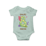 Memorialize your little one's Eighth month with a personalized romper/onesie - MINT GREEN - 0 - 3 Months Old (Chest 16")