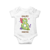 Memorialize your little one's Eighth month with a personalized romper/onesie - WHITE - 0 - 3 Months Old (Chest 16")