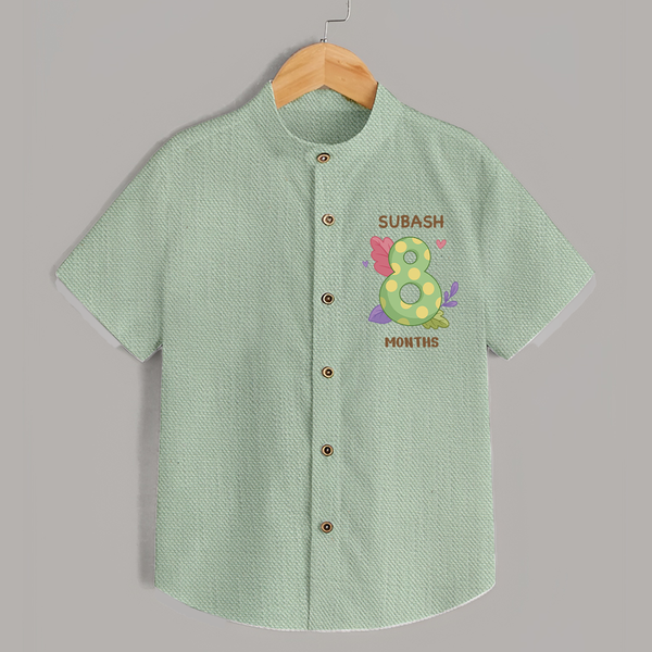 Celebrate Baby's 8th Month | Custom Shirt | Premium Cotton - MINT GREEN - 0 - 6 Months Old (Chest 23")