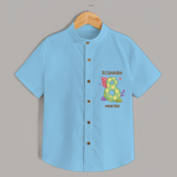 Memorialize your little one's Eighth month Birthday with a personalized Shirt - SKY BLUE - 0 - 6 Months Old (Chest 21")