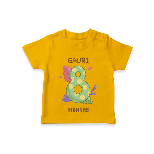 Memorialize your little one's Eighth month with a personalized kids T-shirts - CHROME YELLOW - 0 - 5 Months Old (Chest 17")