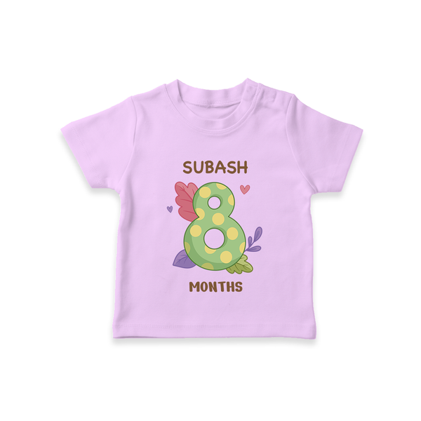 Celebrate Baby's 8th Month | Custom T-Shirt | Premium Cotton - LILAC - 0-5 Months Old (Chest 17")