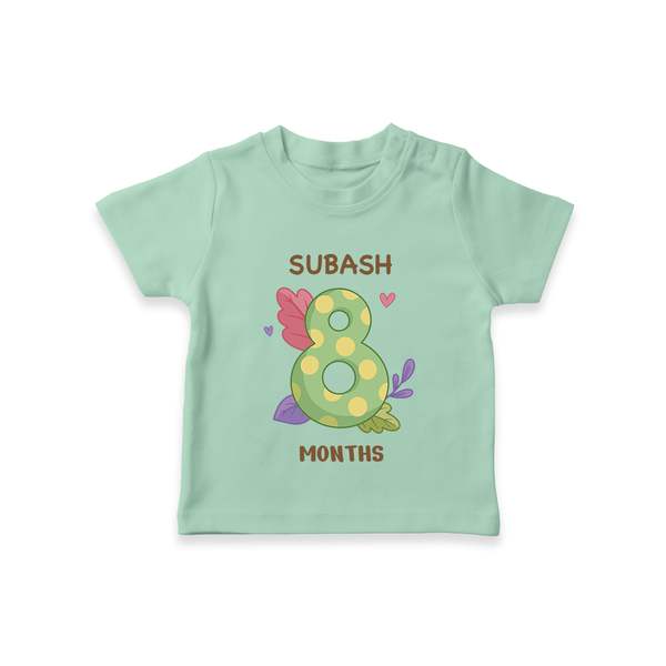 Celebrate Baby's 8th Month | Custom T-Shirt | Premium Cotton - MINT GREEN - 0-5 Months Old (Chest 17")