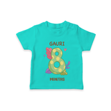 Memorialize your little one's Eighth month with a personalized kids T-shirts - TEAL - 0 - 5 Months Old (Chest 17")