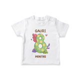 Memorialize your little one's Eighth month with a personalized kids T-shirts - WHITE - 0 - 5 Months Old (Chest 17")