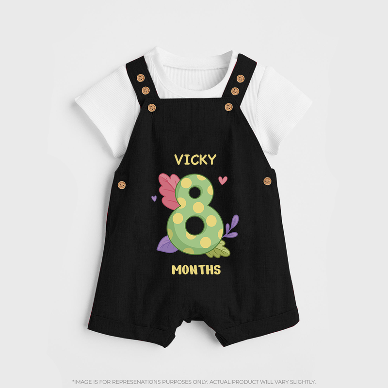 Dress Your Little One In Our Enchanting Customized Baby Dungaree Set For Their 8-Month Celebration - BLACK - 0 - 5 Months Old (Chest 18")