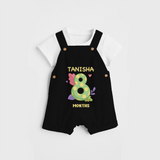 Memorialize your little one's Eighth month with a personalized Dungaree - BLACK - 0 - 5 Months Old (Chest 17")