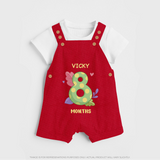 Dress Your Little One In Our Enchanting Customized Baby Dungaree Set For Their 8-Month Celebration - RED - 0 - 5 Months Old (Chest 18")