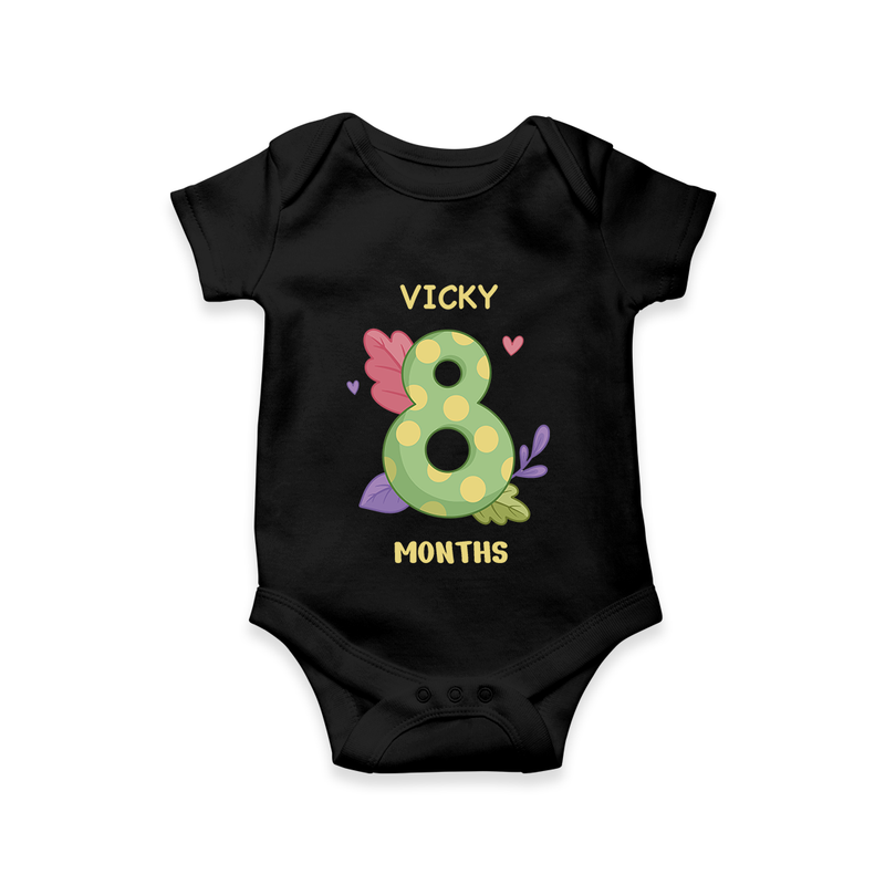 Dress Your Little One In Our Enchanting Customized Baby Romper For Their 8-Month Celebration - BLACK - 0 - 3 Months Old (Chest 16")