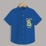 Memorialize your little one's Eighth month Birthday with a personalized Shirt - COBALT BLUE - 0 - 6 Months Old (Chest 21")