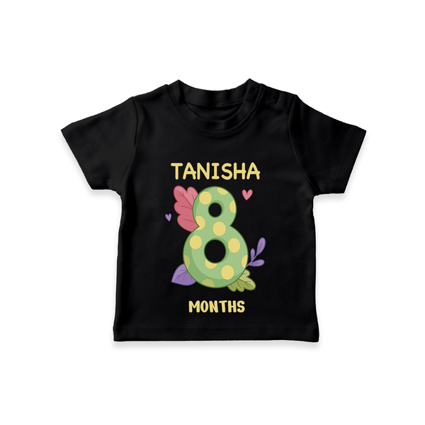 Memorialize your little one's Eighth month with a personalized kids T-shirts - BLACK - 0 - 5 Months Old (Chest 17")