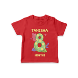 Memorialize your little one's Eighth month with a personalized kids T-shirts - RED - 0 - 5 Months Old (Chest 17")