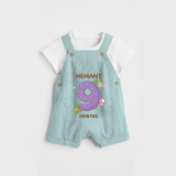 Memorialize your little one's Ninth month with a personalized Dungaree - ARCTIC BLUE - 0 - 5 Months Old (Chest 17")