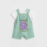 Memorialize your little one's Ninth month with a personalized Dungaree - LIGHT GREEN - 0 - 5 Months Old (Chest 17")