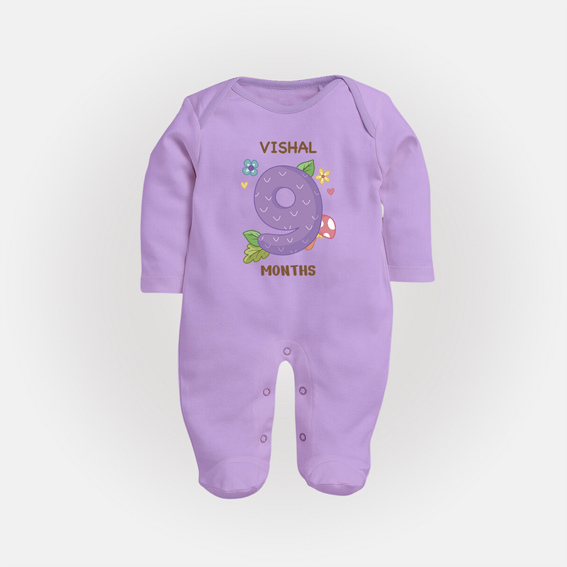 Dress Your Little One In Our Enchanting Customized Baby Sleep Suit For Their 9-Month Celebration - LILAC - New Born (Chest 7.5")