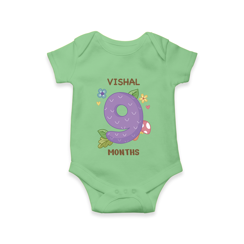 Dress Your Little One In Our Enchanting Customized Baby Romper For Their 9-Month Celebration - GREEN - 0 - 3 Months Old (Chest 16")