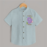 Celebrate Baby's 9th Month | Custom Shirt | Premium Cotton - ARCTIC BLUE - 0 - 6 Months Old (Chest 23")