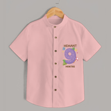 Memorialize your little one's Ninth month Birthday with a personalized Shirt - PEACH - 0 - 6 Months Old (Chest 21")