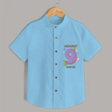 Memorialize your little one's Ninth month Birthday with a personalized Shirt - SKY BLUE - 0 - 6 Months Old (Chest 21")