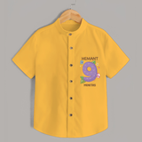 Memorialize your little one's Ninth month Birthday with a personalized Shirt - YELLOW - 0 - 6 Months Old (Chest 21")
