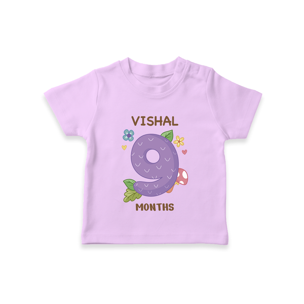 Celebrate Baby's 9th Month | Custom T-Shirt | Premium Cotton - LILAC - 0-5 Months Old (Chest 17")