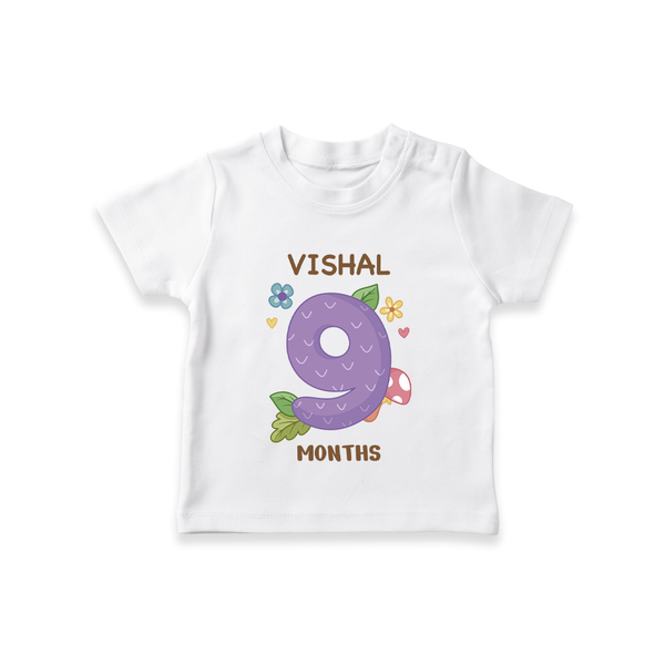 Celebrate Baby's 9th Month | Custom T-Shirt | Premium Cotton - WHITE - 0-5 Months Old (Chest 17")