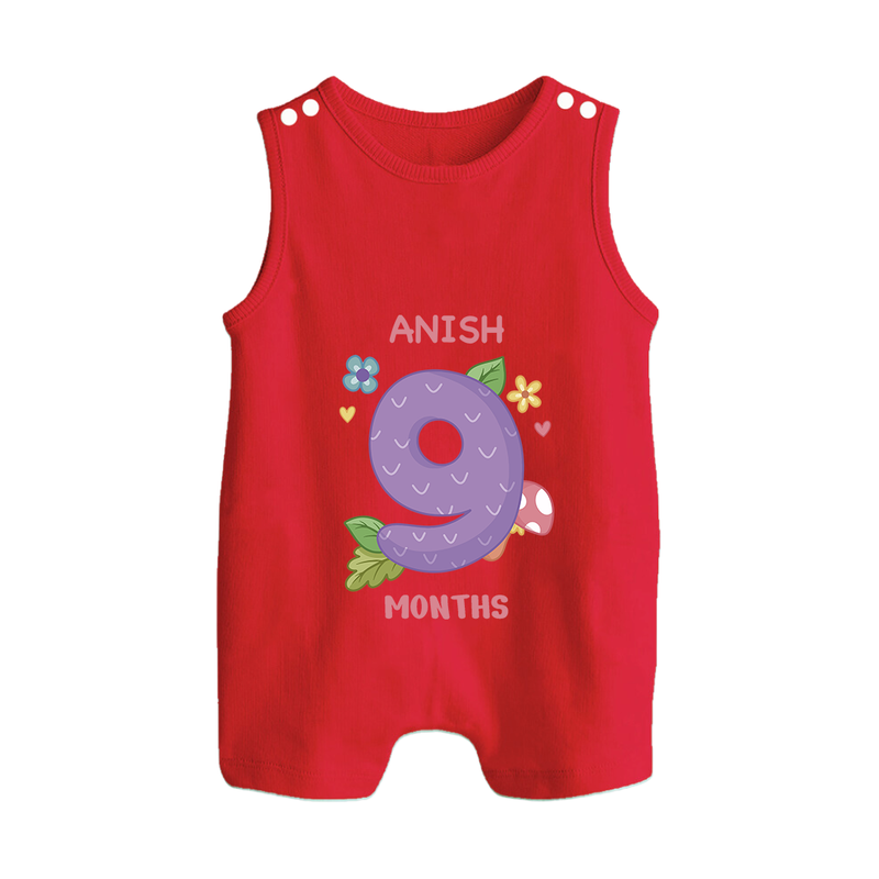 Dress Your Little One In Our Enchanting Customized Baby Romper Suit For Their 9-Month Celebration - RED - 0 - 5 Months Old (Chest 18")