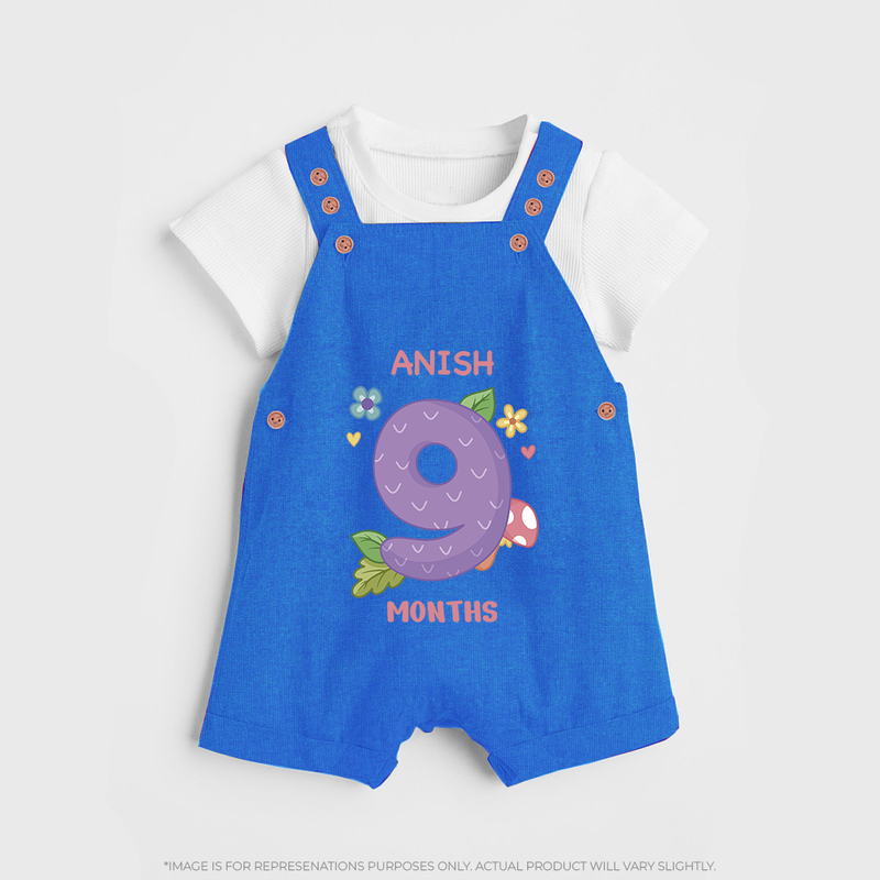 Dress Your Little One In Our Enchanting Customized Baby Dungaree Set For Their 9-Month Celebration - COBALT BLUE - 0 - 5 Months Old (Chest 18")