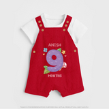 Dress Your Little One In Our Enchanting Customized Baby Dungaree Set For Their 9-Month Celebration - RED - 0 - 5 Months Old (Chest 18")