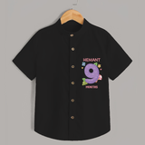 Memorialize your little one's Ninth month Birthday with a personalized Shirt - BLACK - 0 - 6 Months Old (Chest 21")