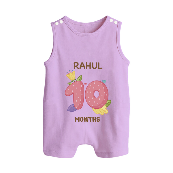 Celebrate Baby's 10th Month | Custom Romper Suit/ Sleeveless Romper | Premium Cotton - LILAC - 0 - 5 Months Old (Chest 18")