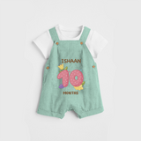 Memorialize your little one's Tenth month with a personalized Dungaree - LIGHT GREEN - 0 - 5 Months Old (Chest 17")