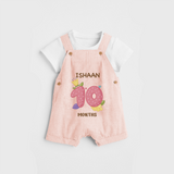 Memorialize your little one's Tenth month with a personalized Dungaree - PEACH - 0 - 5 Months Old (Chest 17")