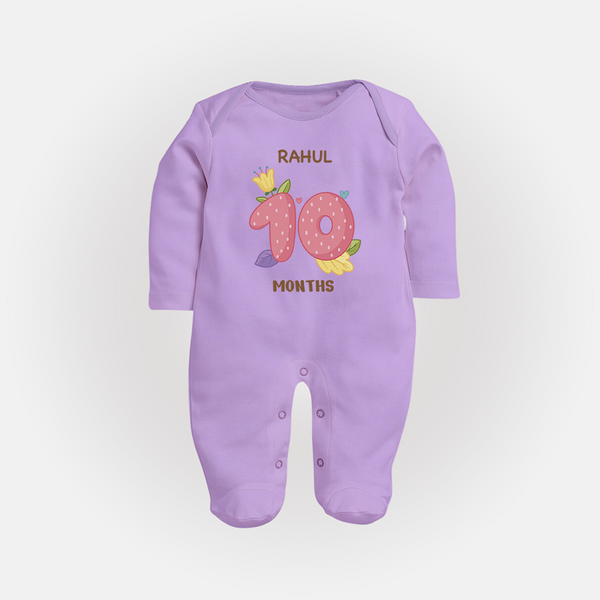 Dress Your Little One In Our Enchanting Customized Baby Sleep Suit For Their 10-Month Celebration - LILAC - New Born (Chest 7.5")