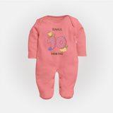 Dress Your Little One In Our Enchanting Customized Baby Sleep Suit For Their 10-Month Celebration - PEACH - New Born (Chest 7.5")