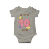 Memorialize your little one's Tenth month with a personalized romper/onesie - GREY - 0 - 3 Months Old (Chest 16")