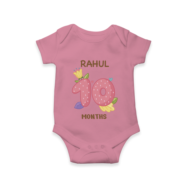 Celebrate Baby's 10th Month | Custom Romper/Onesie | Premium Cotton - ONION - New Born (Chest 14")