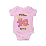Memorialize your little one's Tenth month with a personalized romper/onesie - PINK - 0 - 3 Months Old (Chest 16")