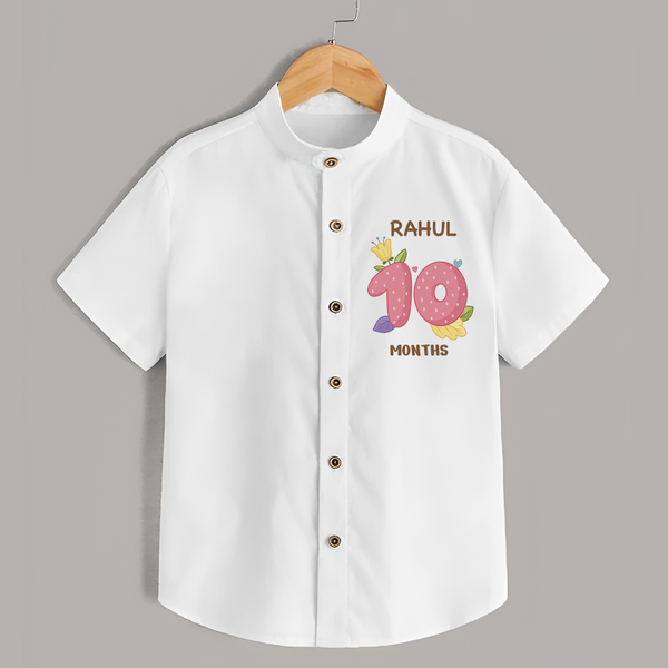 Celebrate Baby's 10th Month | Custom Shirt | Premium Cotton - WHITE - 0 - 6 Months Old (Chest 23")
