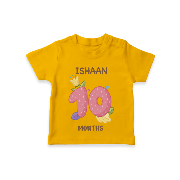 Memorialize your little one's Tenth month with a personalized kids T-shirts - CHROME YELLOW - 0 - 5 Months Old (Chest 17")