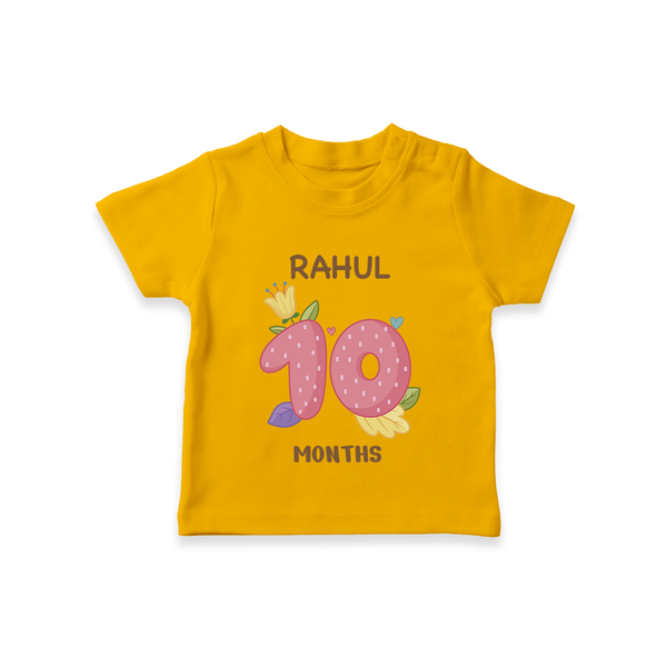 Celebrate Baby's 10th Month | Custom T-Shirt | Premium Cotton - CHROME YELLOW - 0-5 Months Old (Chest 17")