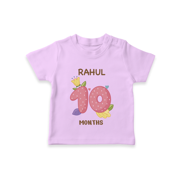 Celebrate Baby's 10th Month | Custom T-Shirt | Premium Cotton - LILAC - 0-5 Months Old (Chest 17")