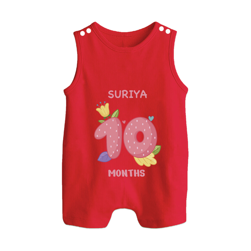 Dress Your Little One In Our Enchanting Customized Baby Romper Suit For Their 10-Month Celebration - RED - 0 - 5 Months Old (Chest 18")