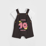 Memorialize your little one's Tenth month with a personalized Dungaree - CHOCOLATE BROWN - 0 - 5 Months Old (Chest 17")