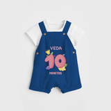 Memorialize your little one's Tenth month with a personalized Dungaree - COBALT BLUE - 0 - 5 Months Old (Chest 17")